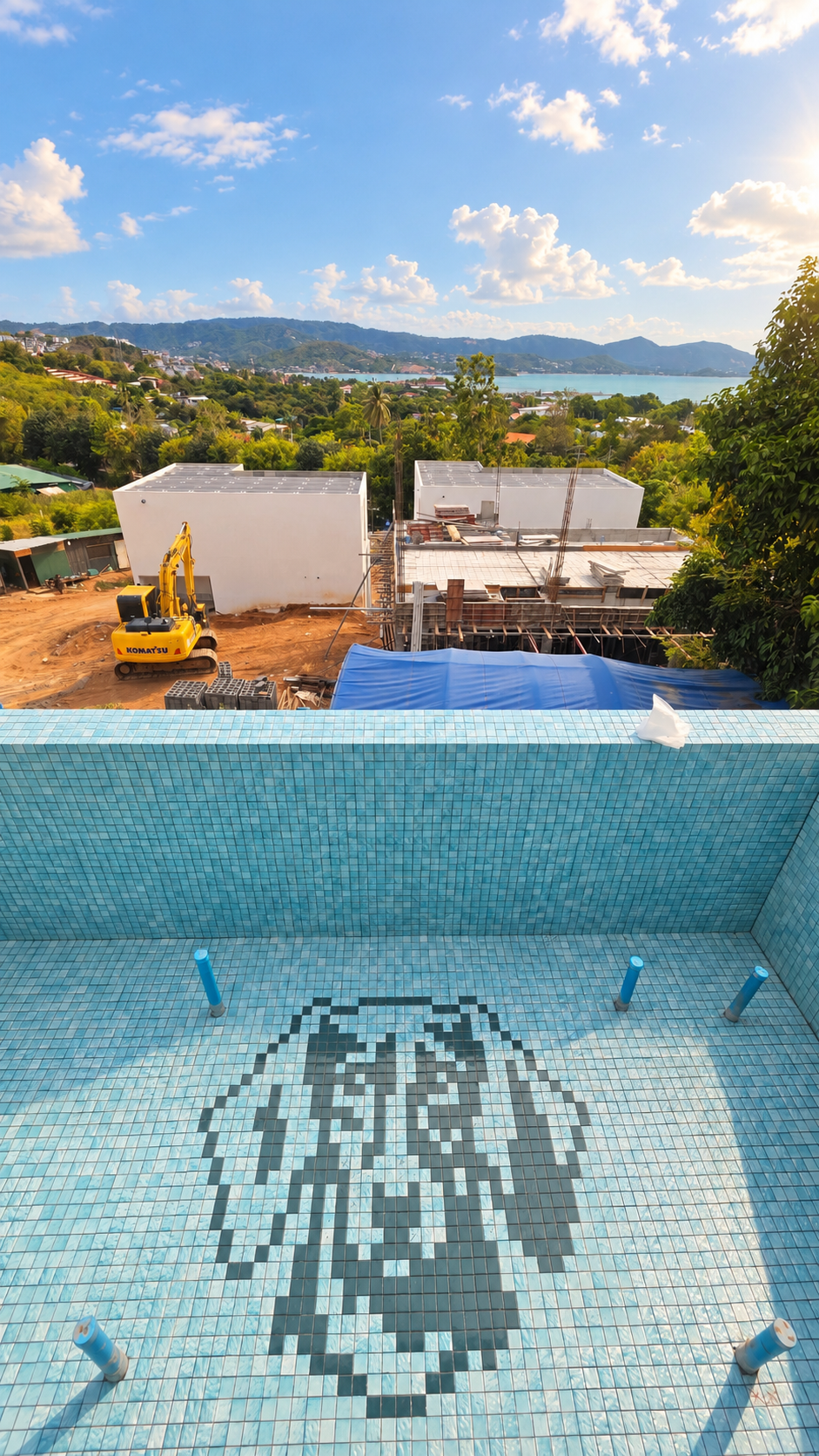 IO Villas — pool under construction