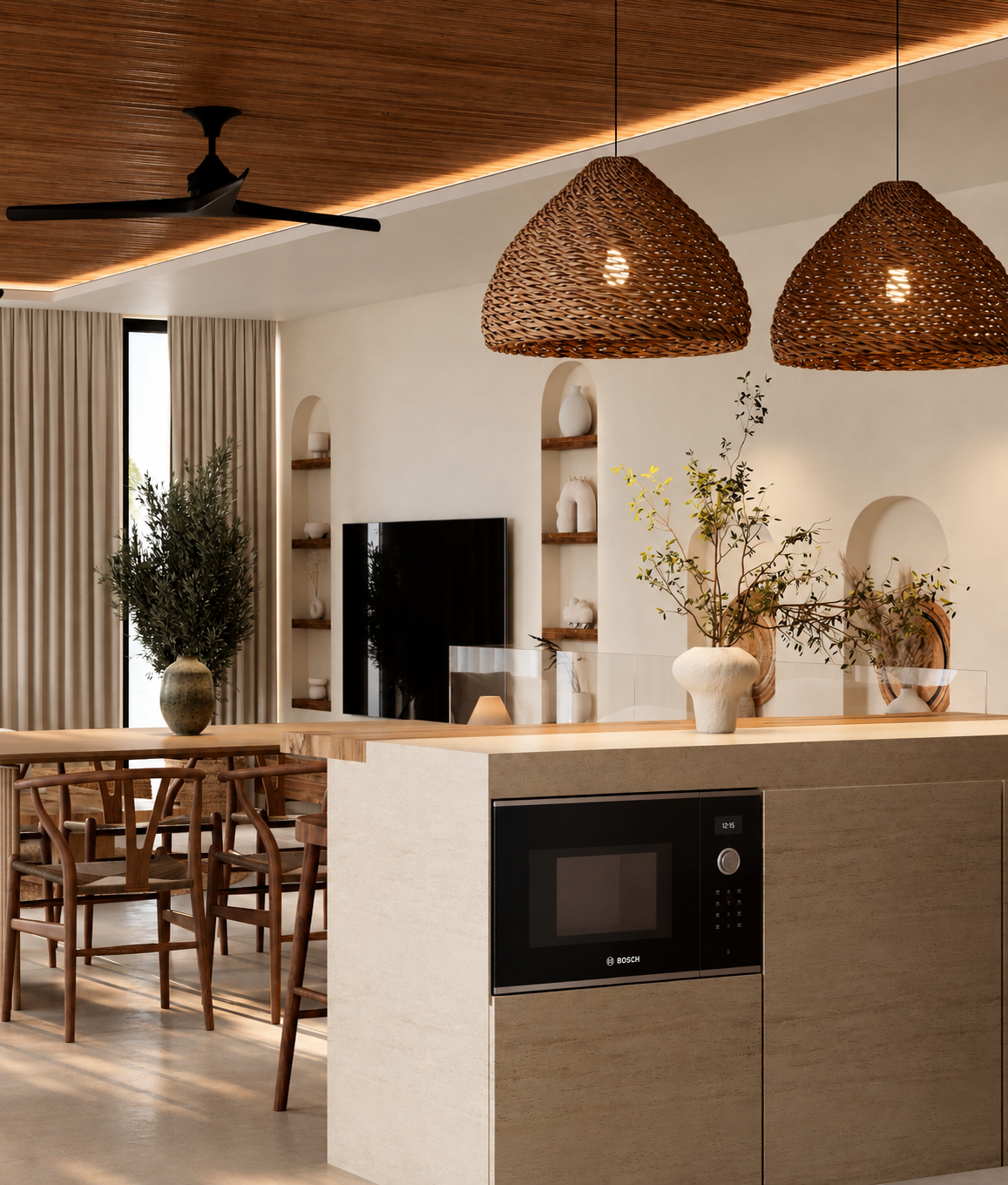Bosch premium kitchen appliances in luxury villa