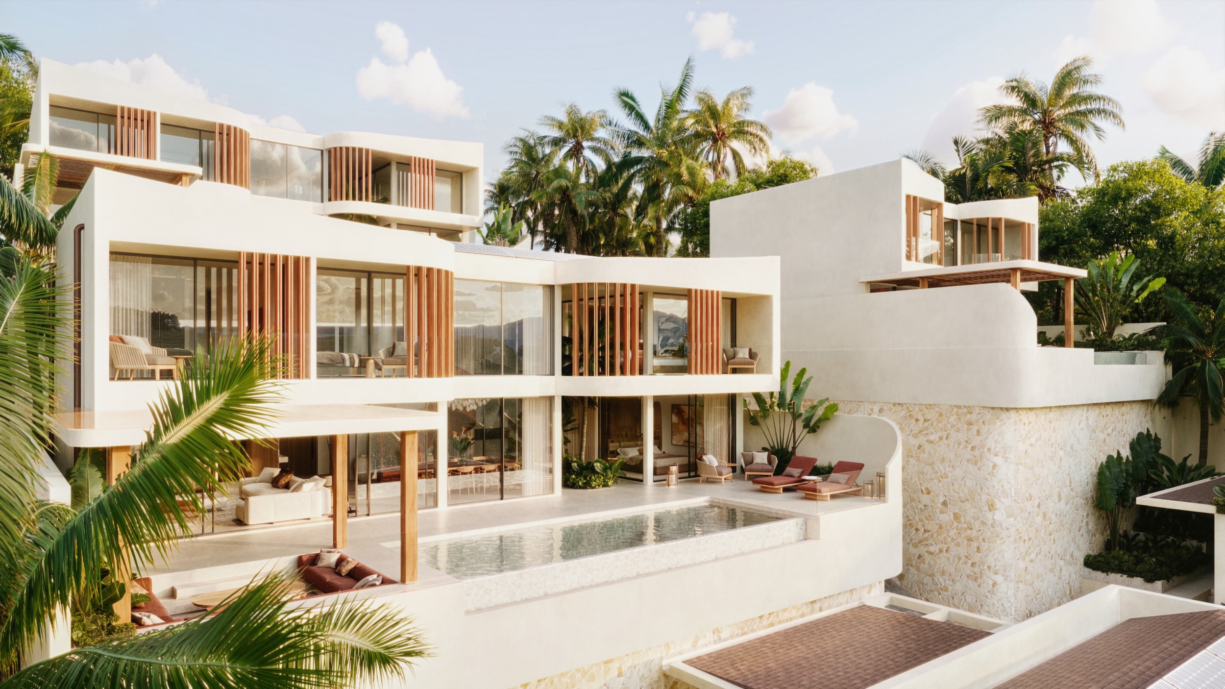 Wasana Villa — full compound view with multiple villas and tropical setting