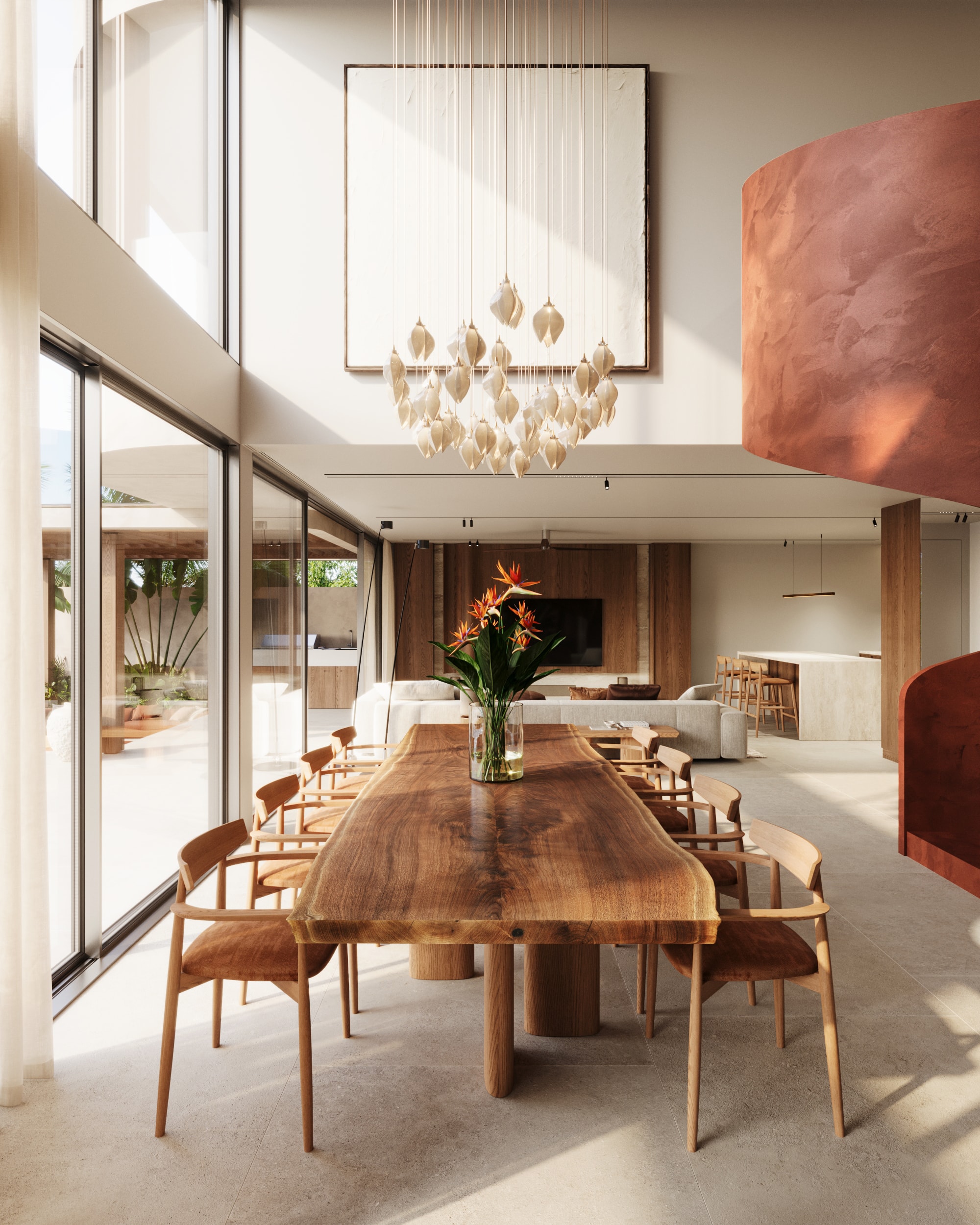 Wasana Villa — living room lounge area with terrace access